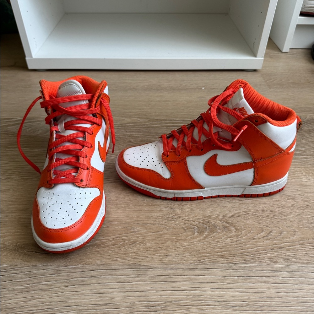 Nike high Dunk orange and white